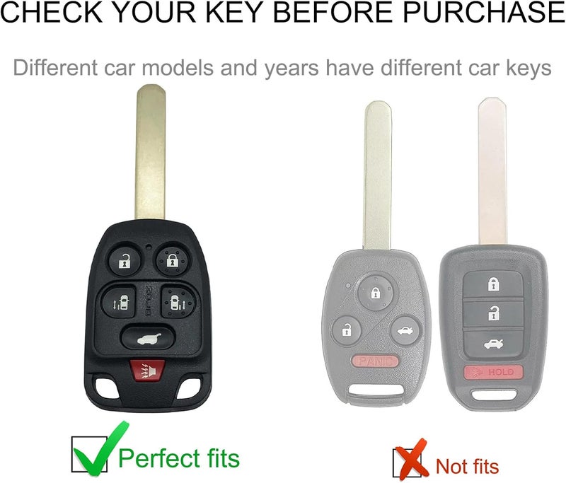 CACARLIKE for Honda Key Fob Cover with Keychain, Car Key Fob Case Compatible with Odyssey 2011 2012 2013(N5F-A04TAA) Smart Protector - Image 2